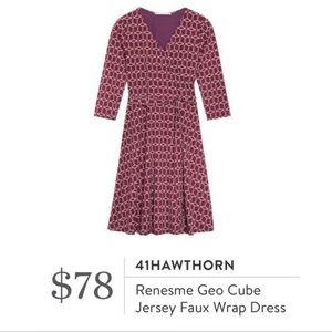 Mix by 41 Hawthorn Renesme Geo Cube Jersey Faux Wrap Dress